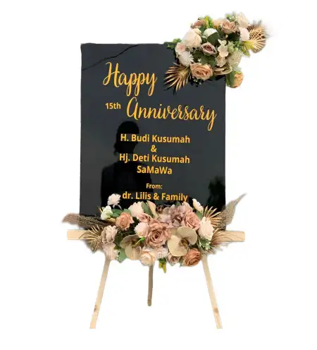 Papan Bunga Akrilik Wedding Outdoor Cibinong